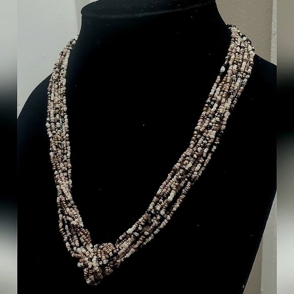 Multi Strand Seed Bead Necklace.Multi color Seed Bead Necklace. 🌴 - Picture 1 of 6